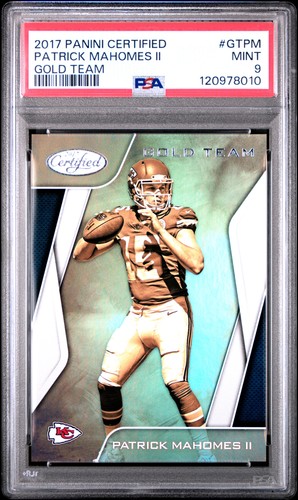 2017 PANINI CERTIFIED GOLD TEAM #GTPM PATRICK MAHOMES II ROOKIE RC PSA 9