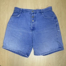90's Vintage Gitano Jean Shorts Button Fly Retro Denim Light Wash Sz 14