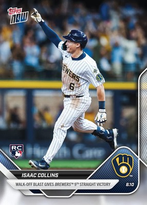 2025 MLB Topps Now #545 Isaac Collins RC Milwaukee Brewers - IN 