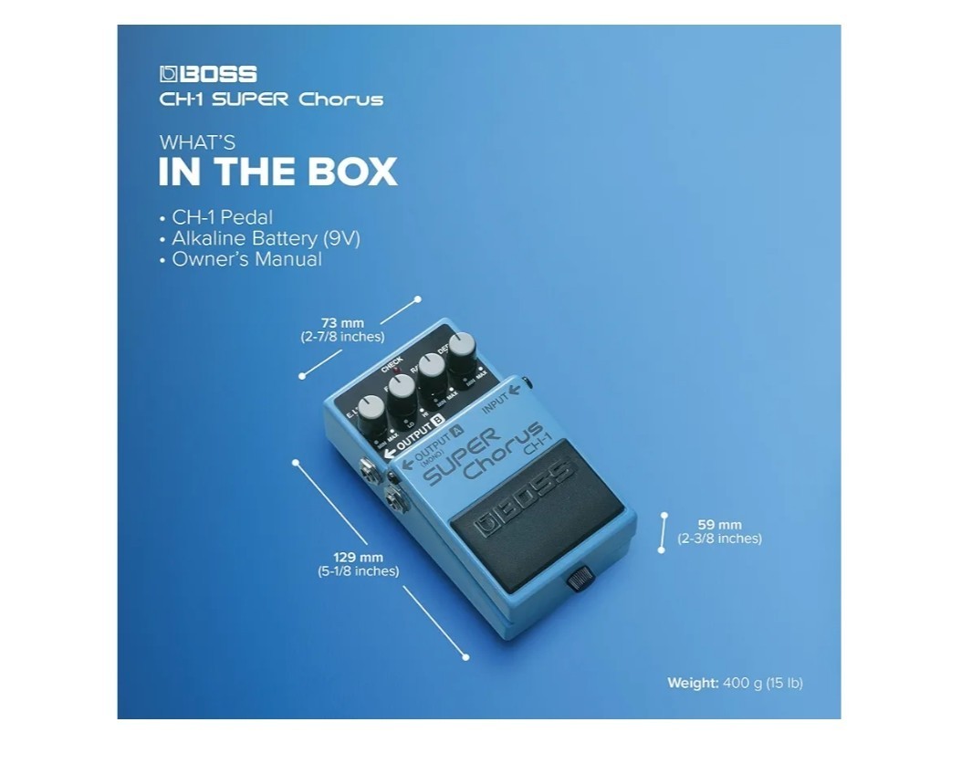 BOSS SUPER Chorus CH-1 中古 BOSS CH-1 SUPER Chorus 1989 W/Box Analog Blue Label VIntage