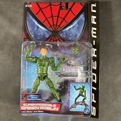 SUPER POSEABLE GREEN GOBLIN GLIDER TOY BIZ SPIDER-MAN MOVIE 2002 SERIES 1 NEW