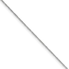 Children's 0.7mm, 14k White Gold, Ropa Chain Necklace, 14 Inch C8514-14