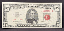 USA - $5 Dollars - 1963 Red Seal Star Note * FR#1536*