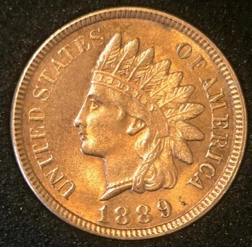 1889 Indian Head cent - Uncirculated Near Gem - FREE SHIPPING