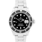 Rolex Submariner Date BLACK NO-HOLES Stainless Steel Dive 40mm 16610 Watch