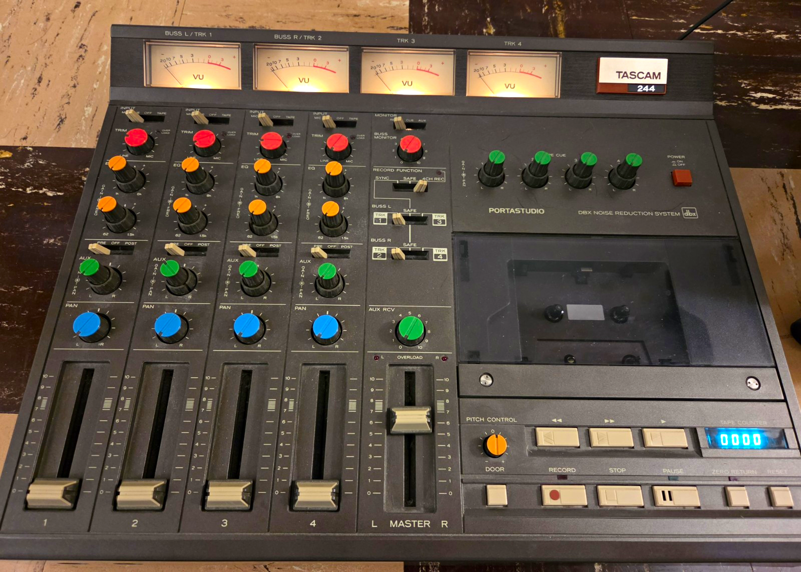 TASCAM 244 Portastudio 4-Track Cassette Recorder/Mixer w/ DBX & Pitch Ctrl