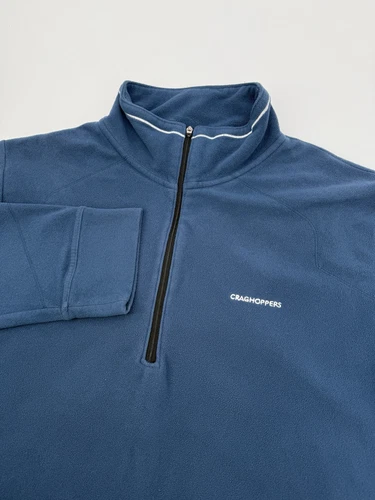 Craghoppers Fleece Mens Medium 1/4 Zip Pullover Polyester Workwear Blue - product listing photo