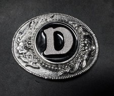 Letter D Monogram Initial Western Buckle