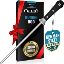 Cutluxe Honing Rod, Sharpening Steel for Kitchen Knives – 10 Honing Steel –