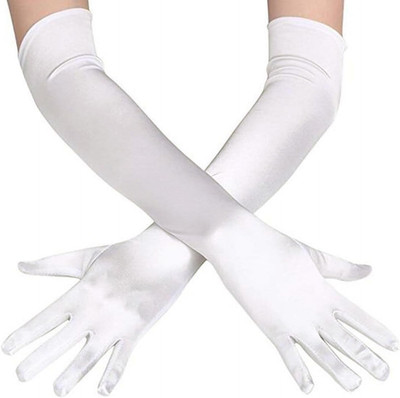 Satin Handschuhe Lang Elastic Classic Abendhandschuhe 1920er Style Gloves