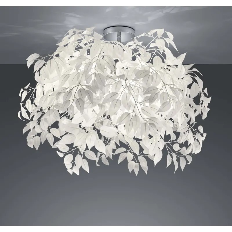 Luce Dolce per la Tua Casa: Plafoniera TR668/1 con Foglie Bianche