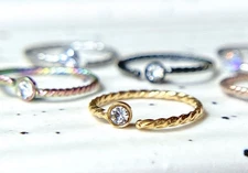 1pc Bendable Steel Twisted Rope Gem Nose Hoop Cartilage Ring Rook Daith Helix 