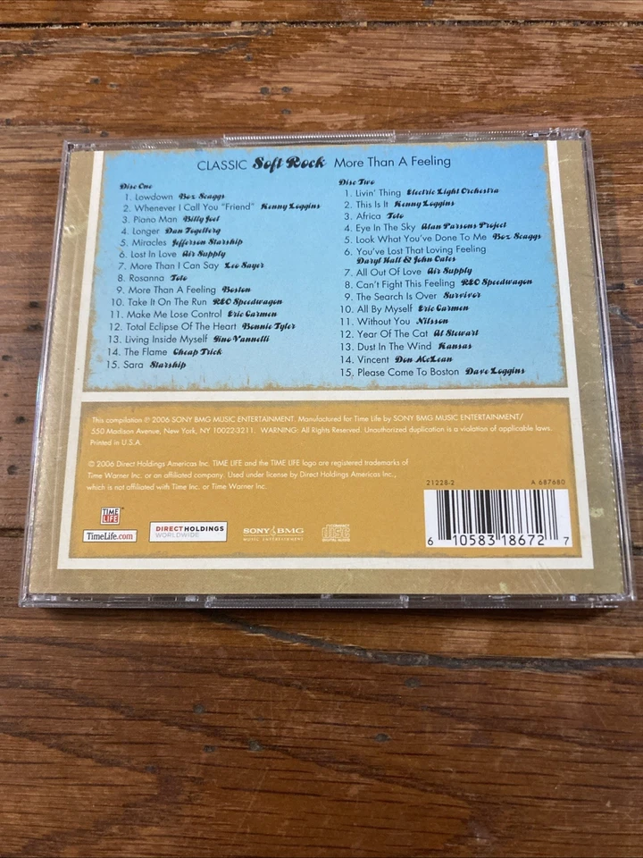 Time Life Classic Soft Rock More Than a Feeling Audio CD Combined Shipping Foto 2 de 2