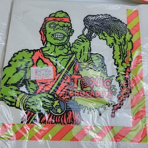 VTG Toxic Crusaders Plates Cups Napkins Paper B-day Party Supply Lot 1991 NEW - Picture 4 of 18