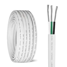 Kimbluth 10 Gauge Triplex Marine Wire Tinned Copper Boat Cable 20ft 10 AWG St...