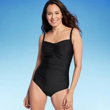 Lands' End Women's Tankini Swimwear Tummy Control One Piece Swimsuit