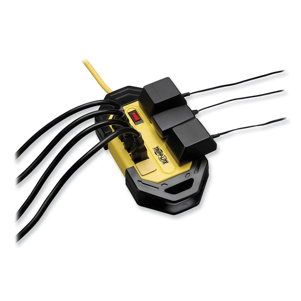 Tripp Lite TLM812GF 8-Outlet Safety Power Strip w/ GFCI Plug - Yellow/Black New - Image 3 of 4