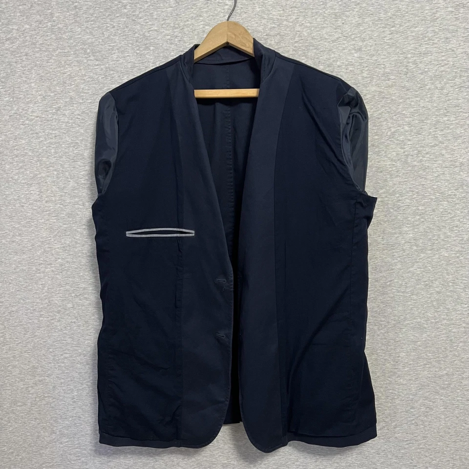 GAP New Basic Blazer Mens XL Navy Cotton Stretch Unstructured Jacket Casual - Image 4 of 4