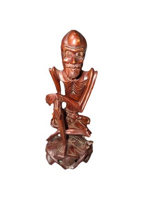 Hand-carved Wooden Statue The Emaciated Buddha Shakyamuni