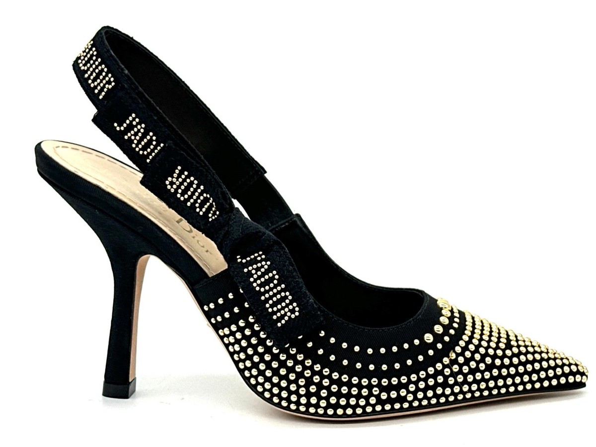 J'ADIOR ブラック ハイヒール 35 DIOR J'ADIOR Studded Slingback Sandals Pumps Heels Shoes
