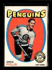 1971-72 O-Pee-Chee 41 Greg Polis Pittsburgh Penguins Rookie Card AAA. rookie card picture