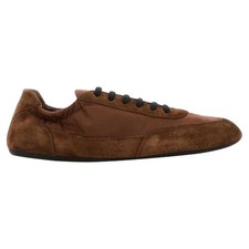 Collapsible Re-Nylon And Suede Sneakers Women Brown Size 38.6