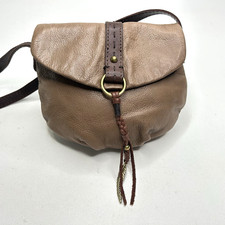 LUCKY Brand OJAI MINI Crossbody Bag Brown Leather Brown Trim EUC