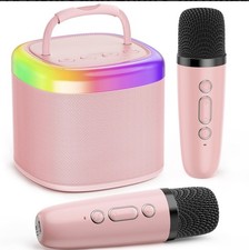 JYX Mini Karaoke Machine with 2 Wireless Microphones, Portable Karaoke Speaker