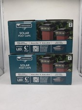  Veranda Black Solar Powered Post Cap LED Light 4x4 for Deck or Fence 4 Count 