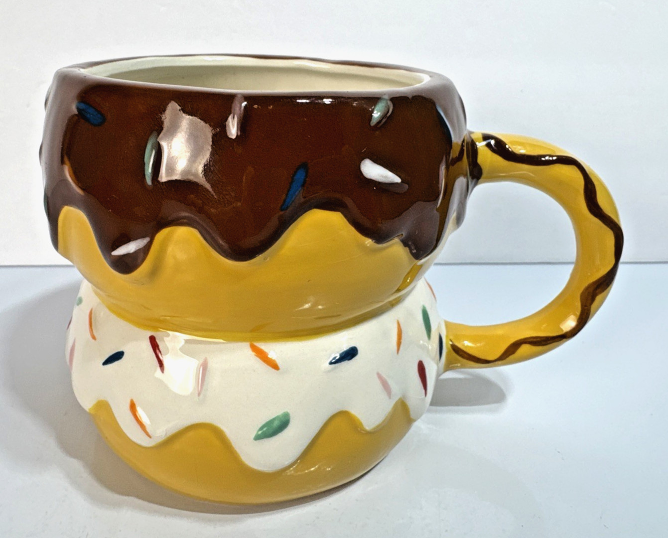 Sprinkled Double Donut Mug by Mainstays • Oversized Ceramic Coffee Cup