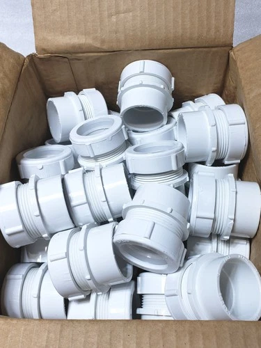 50- Lasco D113015 1-1/2 PVC DWV Male Trap Adapter w/ Plastic Nut (Spigot x Slip)