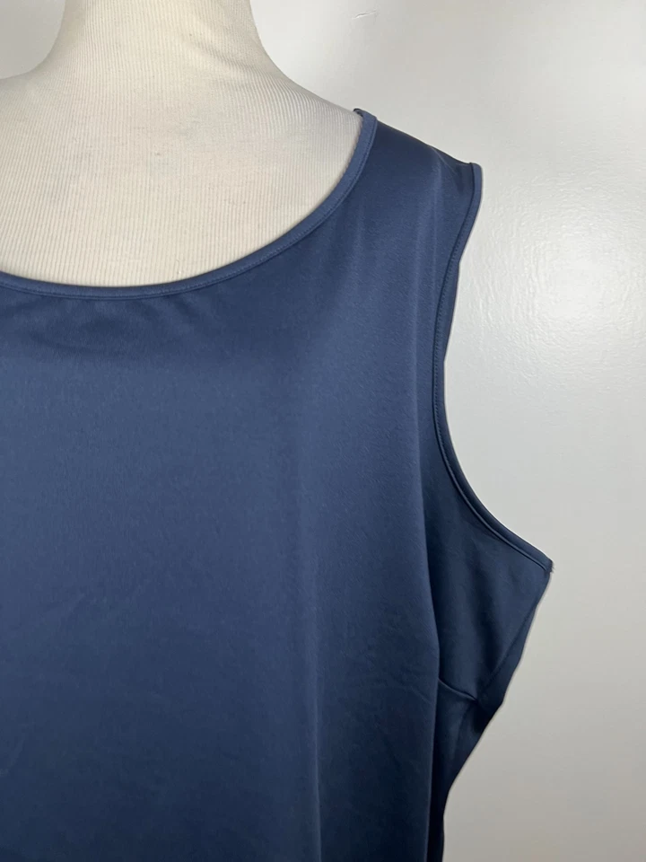 Maggie Barnes Catherines 3X Tank Top Shirt Navy Blue Travel Stretch Womens R5 - Image 3 of 4