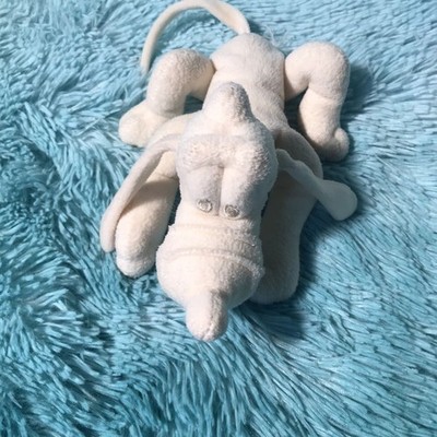 Disney Parks Pluto Dog Pastel Yellow Off-White Plush Animal Floppy Stuffed
