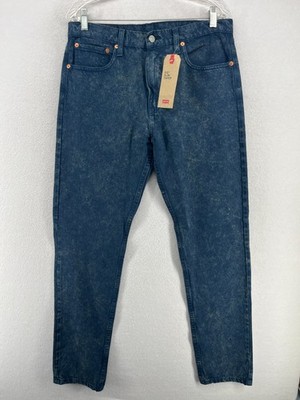LEVIS Jeans Mens 33x32 512 Slim Taper Acid Wash Stretch Cotton Denim Blue NEW