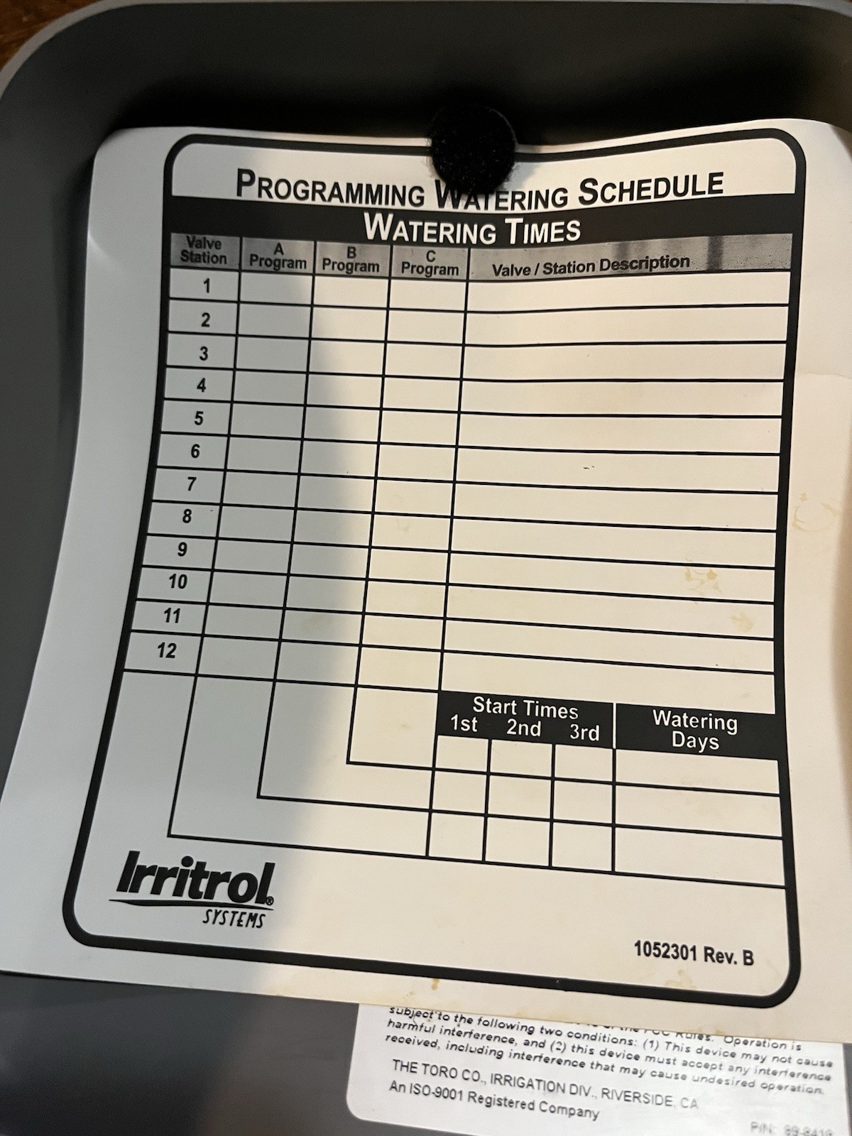 IRRITROL RAIN DIAL RD-1200. Not Tested. Please Read.