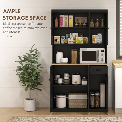 71" Modern Freestanding Kitchen Pantry Cabinet with Adjustable Shelves & Drawer - Picture 5 of 11
