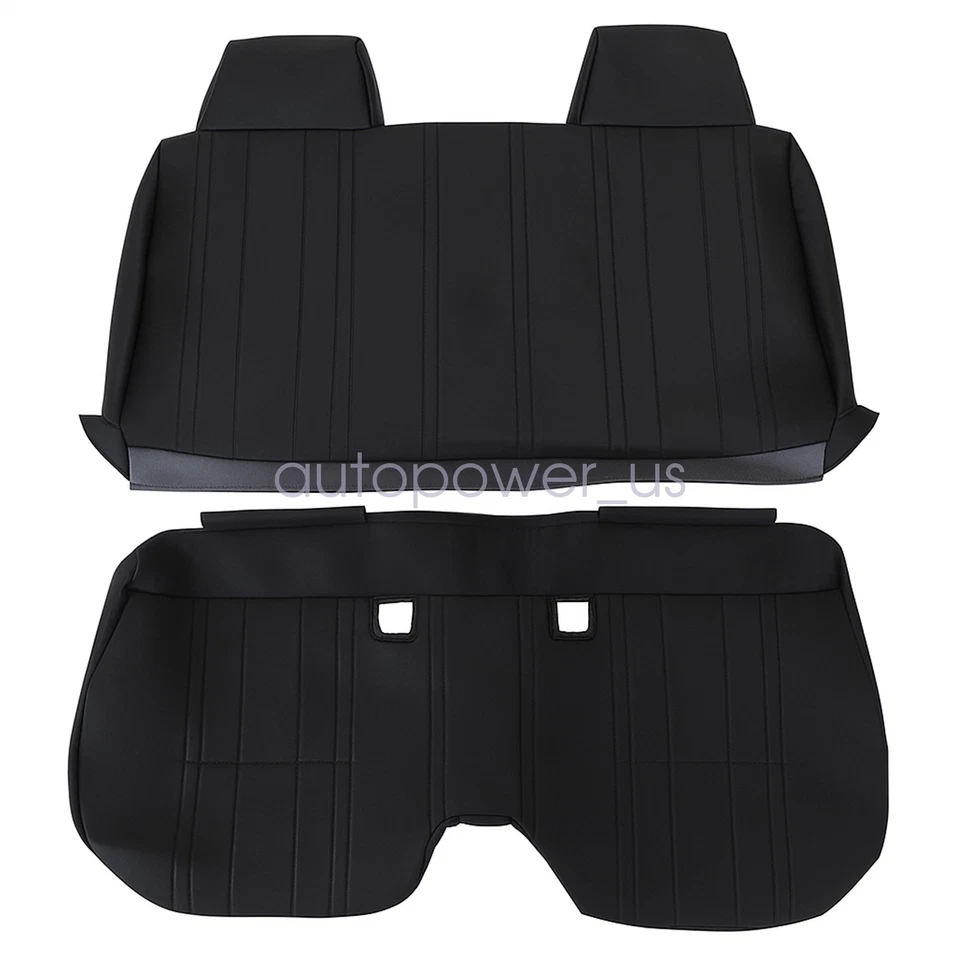 For TOYOTA Pickup 1987 1988 1989 1990 1991 1992 1993 1994 Bench Seat Covers Blk - Image 4 of 4