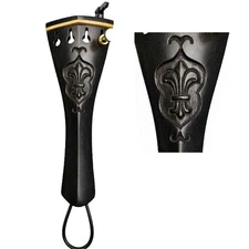 Carved Violin Tailpiece with Gut Finetuner, 4/4 Violin tailpiece carving