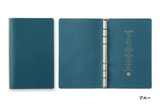 PLOTTER 5003 6-Ring Leather Binder Shrink Bible Size blue Color NEW JAPAN