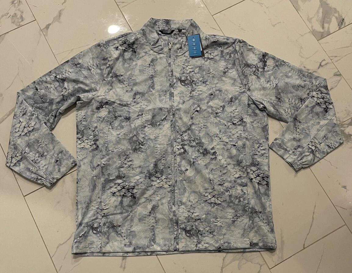 Scales Men’s Full Zip Fishing Jacket Grey Camo Size 3XL