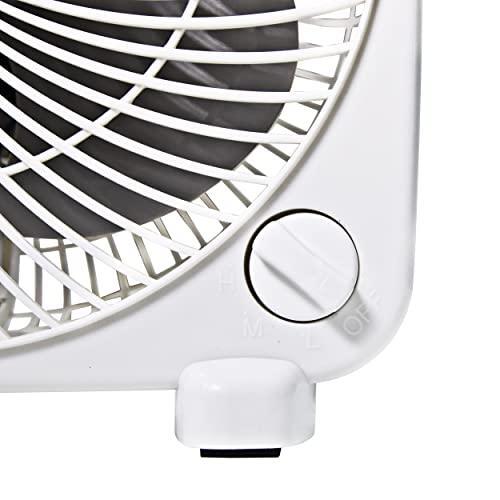 Comfort Zone CZ9BWT Portable 9inch 3Speed Quiet Box Fan for Home in