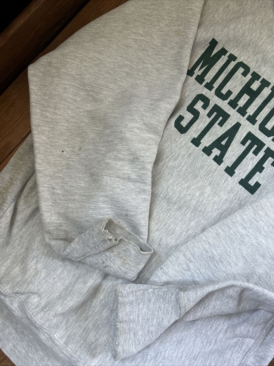 Vintage 80s Champion Usa Reverse Weave Michigan State Grey Vintage 80s Champion Usa Reverse Weave Michigan State Grey