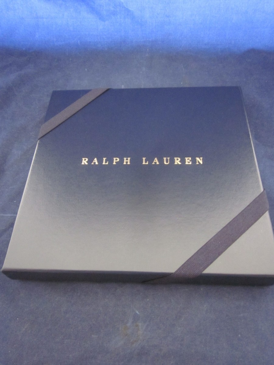 RALPH LAUREN Gift Box Navy Blue Gold Lettering 1.25