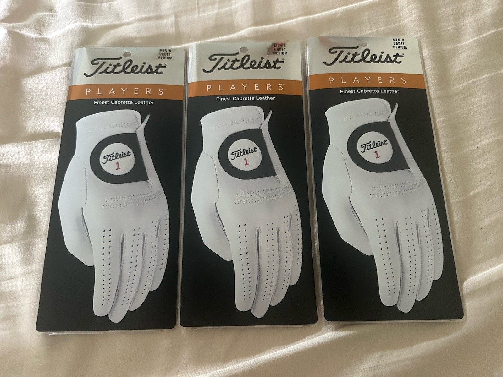 New Titleist Players Finest Cabretta Leather - Lot of 3 Gloves Cadet Medium M