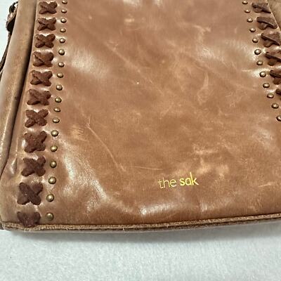 The Sak Leather Mini Backpack Crossbody Brown The Sak Crossbody Purse/Mini Backpack Distressed Leather  main image 4