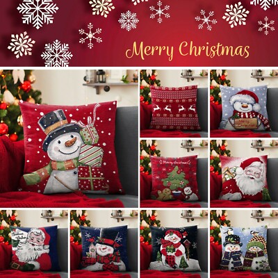 Luxury Chenille Christmas Cushion Covers Decorative Winter