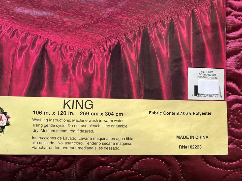 New Victoria Classics Luxurious Embroidered Look King Bedspread Set & 2 Shams - Image 3 of 4