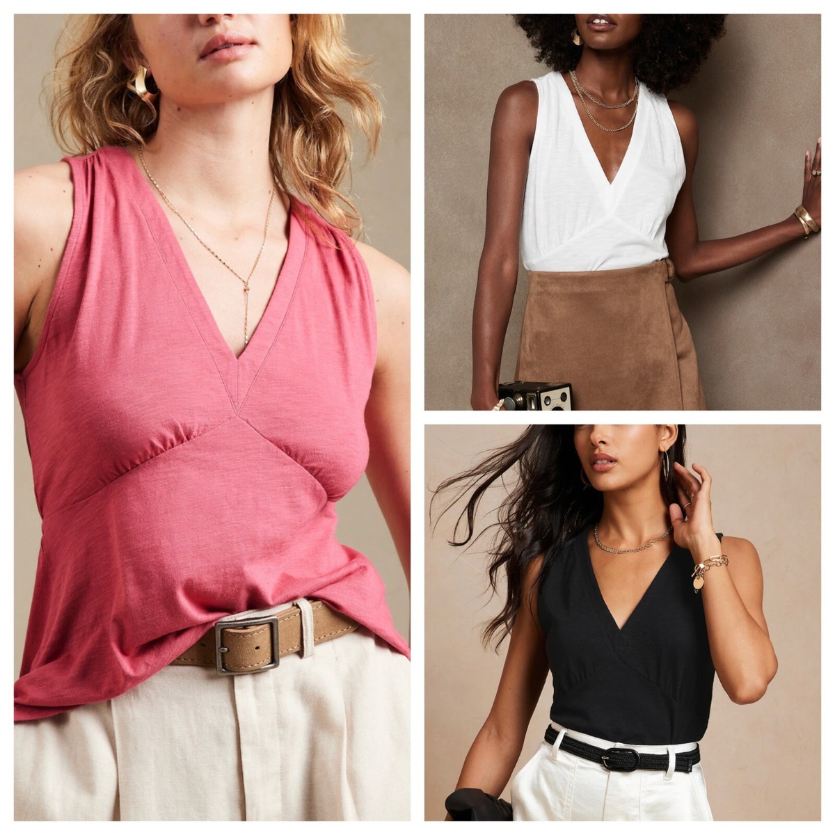 NWT BANANA REPUBLIC WOMEN Malibu Slub Tops Tanks Tees | XS, S, L 