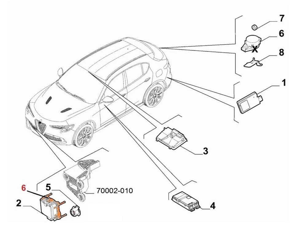 SUPPORTO RADAR ANTICOLLISIONE GIULIA STELVIO RENEGADE 500X TIPO GOLF 7 A3 SMART - Immagine 2 di 3