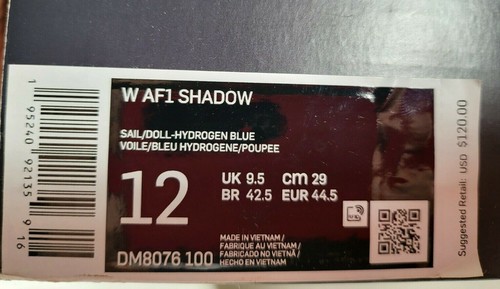 Nike Air Force 1 Shadow Patchwork Sail DM8076-100 Women's Size 12 / Mens 10.5 - Picture 6 of 6
